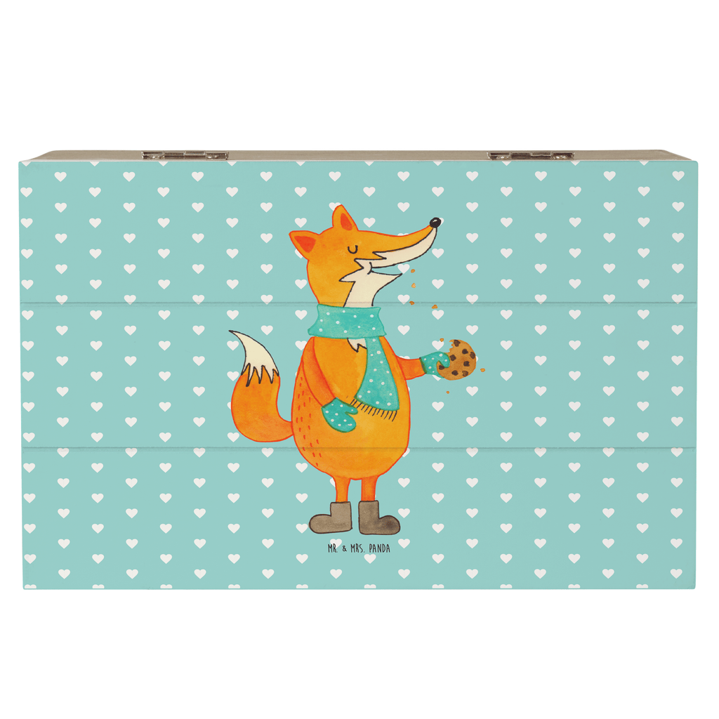 Holzkiste Fuchs Keks Holzkiste, Kiste, Schatzkiste, Truhe, Schatulle, XXL, Erinnerungsbox, Erinnerungskiste, Dekokiste, Aufbewahrungsbox, Fuchs, Füchse, Backen Spruch, Kekse, Winter, Weihnachtszeit, Plätzchen, Liebe, Küche Deko