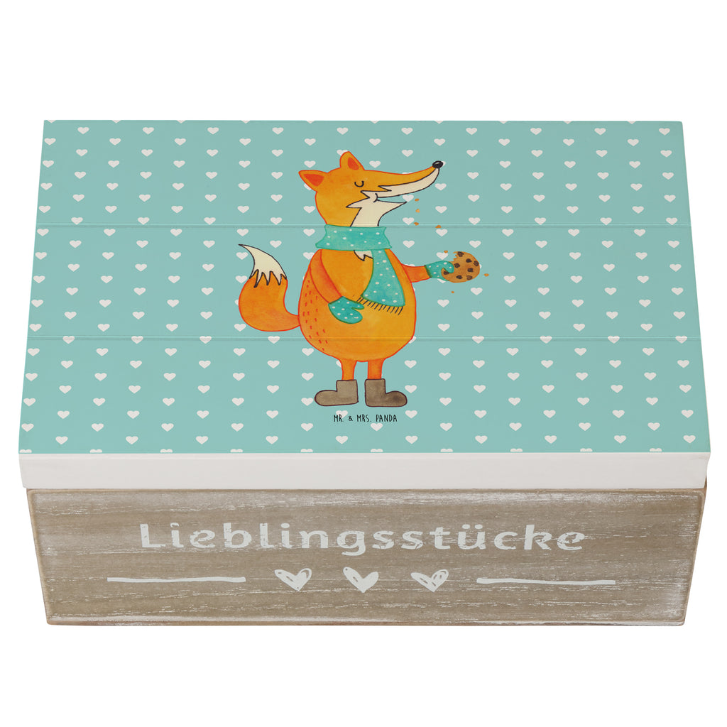 Holzkiste Fuchs Keks Holzkiste, Kiste, Schatzkiste, Truhe, Schatulle, XXL, Erinnerungsbox, Erinnerungskiste, Dekokiste, Aufbewahrungsbox, Fuchs, Füchse, Backen Spruch, Kekse, Winter, Weihnachtszeit, Plätzchen, Liebe, Küche Deko