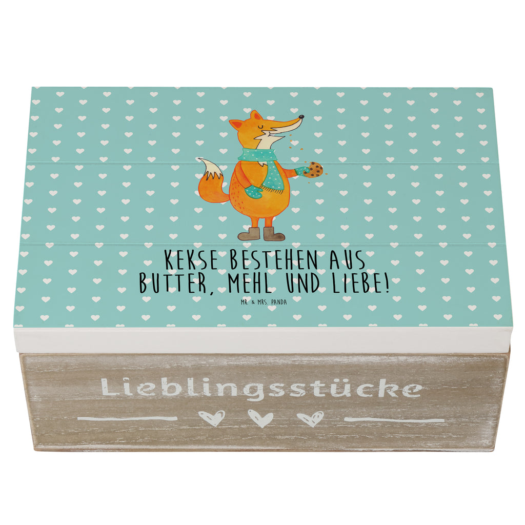 Holzkiste Fuchs Keks Holzkiste, Kiste, Schatzkiste, Truhe, Schatulle, XXL, Erinnerungsbox, Erinnerungskiste, Dekokiste, Aufbewahrungsbox, Fuchs, Füchse, Backen Spruch, Kekse, Winter, Weihnachtszeit, Plätzchen, Liebe, Küche Deko