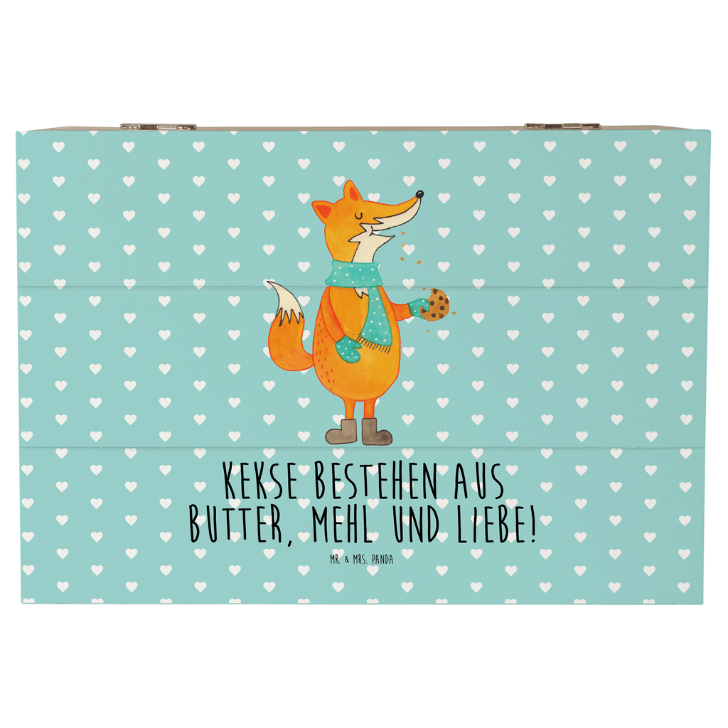 Holzkiste Fuchs Keks Holzkiste, Kiste, Schatzkiste, Truhe, Schatulle, XXL, Erinnerungsbox, Erinnerungskiste, Dekokiste, Aufbewahrungsbox, Fuchs, Füchse, Backen Spruch, Kekse, Winter, Weihnachtszeit, Plätzchen, Liebe, Küche Deko
