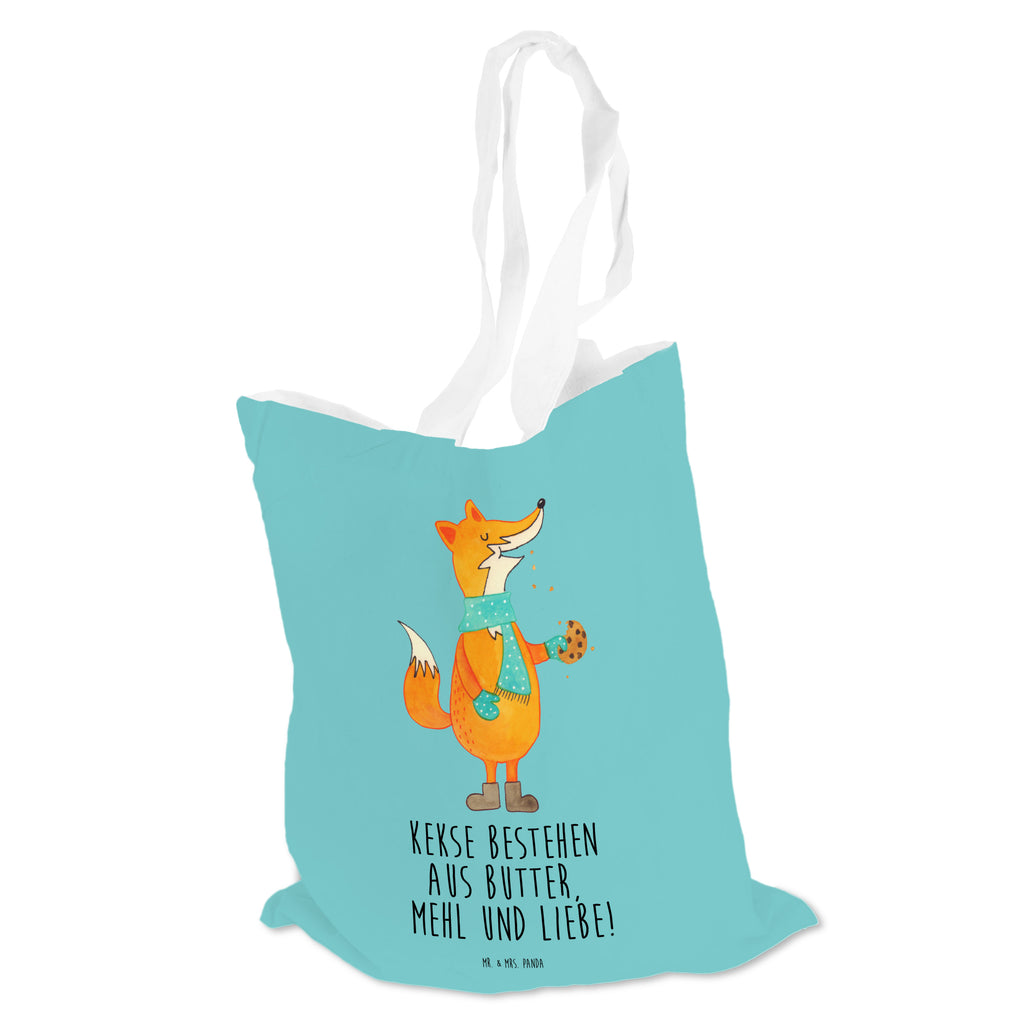 Tragetasche Fuchs Keks Beuteltasche, Beutel, Einkaufstasche, Jutebeutel, Stoffbeutel, Fuchs, Füchse, Backen Spruch, Kekse, Winter, Weihnachtszeit, Plätzchen, Liebe, Küche Deko