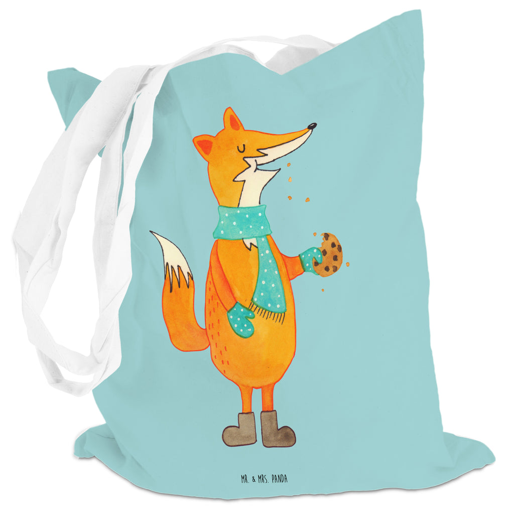 Tragetasche Fuchs Keks Beuteltasche, Beutel, Einkaufstasche, Jutebeutel, Stoffbeutel, Fuchs, Füchse, Backen Spruch, Kekse, Winter, Weihnachtszeit, Plätzchen, Liebe, Küche Deko