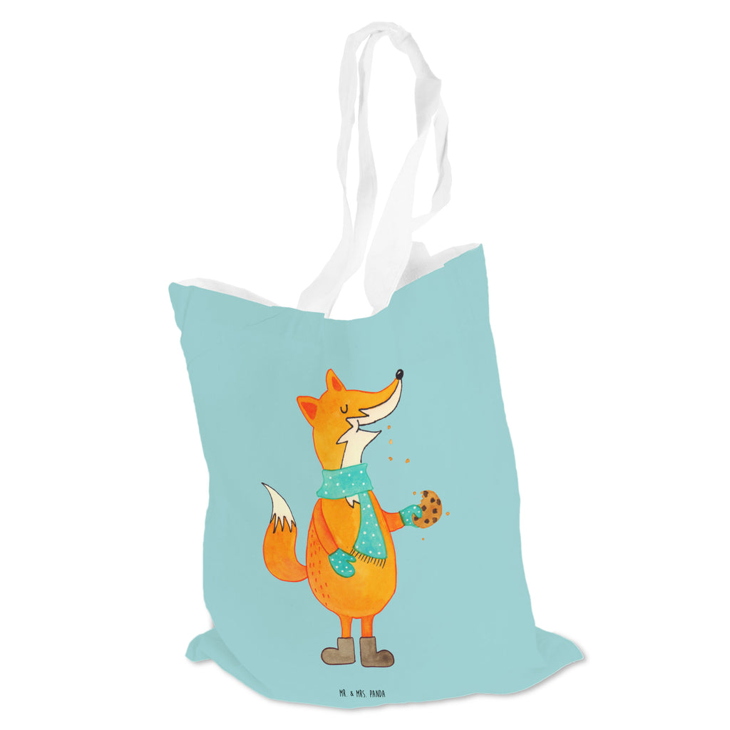 Tragetasche Fuchs Keks Beuteltasche, Beutel, Einkaufstasche, Jutebeutel, Stoffbeutel, Fuchs, Füchse, Backen Spruch, Kekse, Winter, Weihnachtszeit, Plätzchen, Liebe, Küche Deko