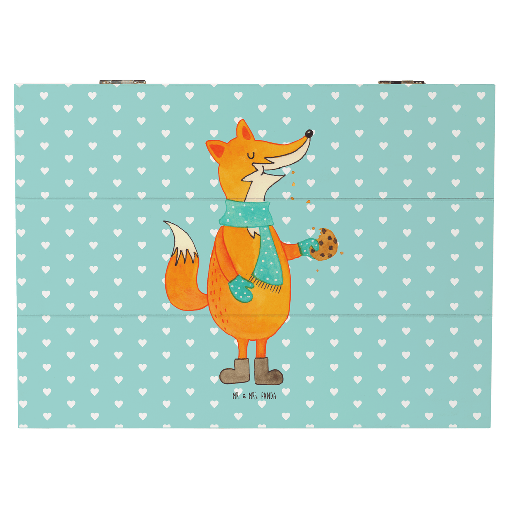 Holzkiste Fuchs Keks Holzkiste, Kiste, Schatzkiste, Truhe, Schatulle, XXL, Erinnerungsbox, Erinnerungskiste, Dekokiste, Aufbewahrungsbox, Fuchs, Füchse, Backen Spruch, Kekse, Winter, Weihnachtszeit, Plätzchen, Liebe, Küche Deko