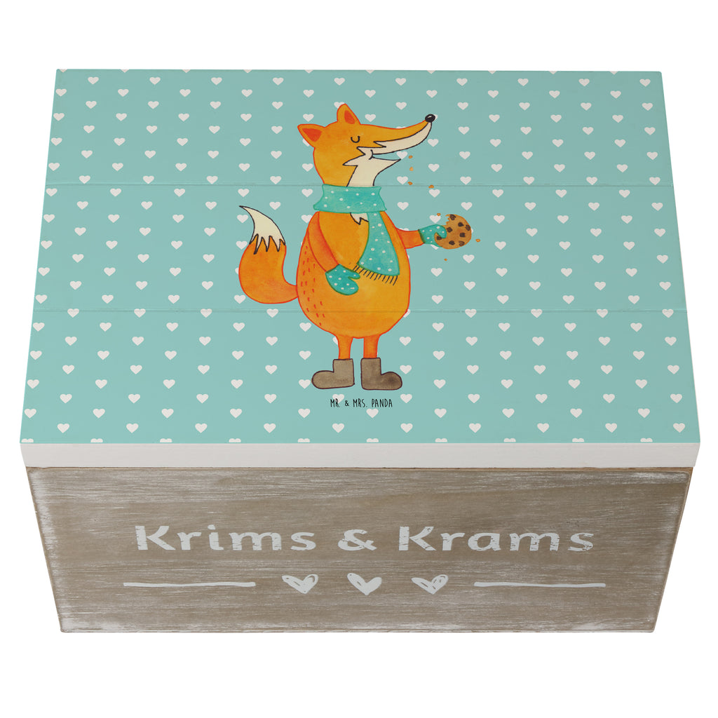 Holzkiste Fuchs Keks Holzkiste, Kiste, Schatzkiste, Truhe, Schatulle, XXL, Erinnerungsbox, Erinnerungskiste, Dekokiste, Aufbewahrungsbox, Fuchs, Füchse, Backen Spruch, Kekse, Winter, Weihnachtszeit, Plätzchen, Liebe, Küche Deko