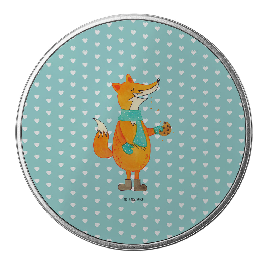 Blechdose rund Fuchs Keks Metalldose, Keksdose, Dose, Vorratsdose, Geschenkbox, Fuchs, Füchse, Backen Spruch, Kekse, Winter, Weihnachtszeit, Plätzchen, Liebe, Küche Deko