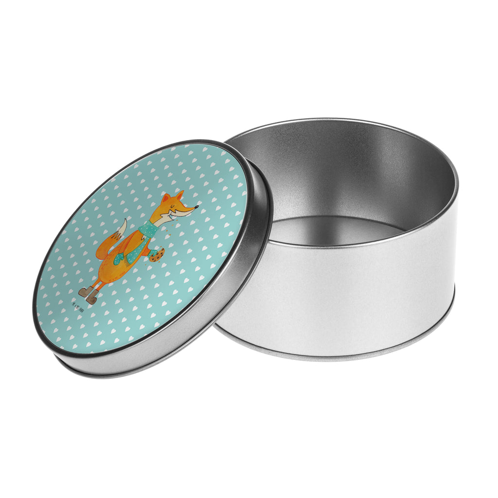 Blechdose rund Fuchs Keks Metalldose, Keksdose, Dose, Vorratsdose, Geschenkbox, Fuchs, Füchse, Backen Spruch, Kekse, Winter, Weihnachtszeit, Plätzchen, Liebe, Küche Deko