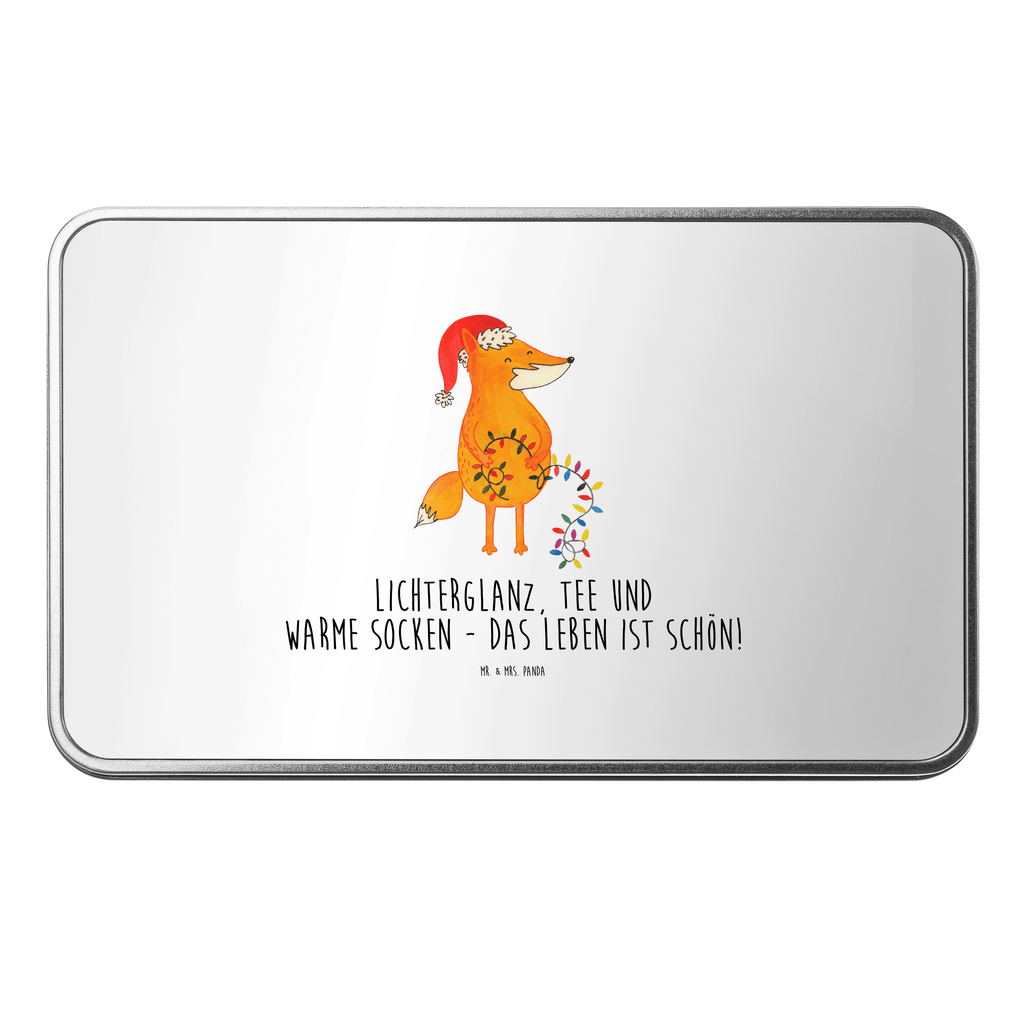 Metalldose rechteckig Fuchs Weihnachten Blechdose, Metalldose, Blechbox, Container, Keksdose, Vorratsdose, Vorratsbox, Döschen, Versperbox, Vesperdose, Aufbewahrungsdose, Aufbewahrungsbox, Aluminiumdose, Dose, Winter, Weihnachten, Weihnachtsdeko, Nikolaus, Advent, Heiligabend, Wintermotiv, Fuchs, Füchse, Spruch schön, Geschenk Weihnachten, Weihnachtsmann, Weihnachtszeit