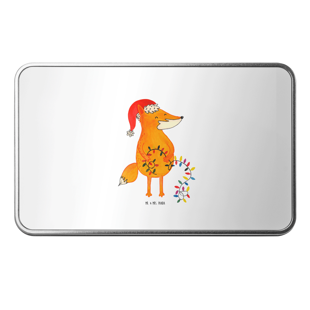 Metalldose rechteckig Fuchs Weihnachten Blechdose, Metalldose, Blechbox, Container, Keksdose, Vorratsdose, Vorratsbox, Döschen, Versperbox, Vesperdose, Aufbewahrungsdose, Aufbewahrungsbox, Aluminiumdose, Dose, Winter, Weihnachten, Weihnachtsdeko, Nikolaus, Advent, Heiligabend, Wintermotiv, Fuchs, Füchse, Spruch schön, Geschenk Weihnachten, Weihnachtsmann, Weihnachtszeit