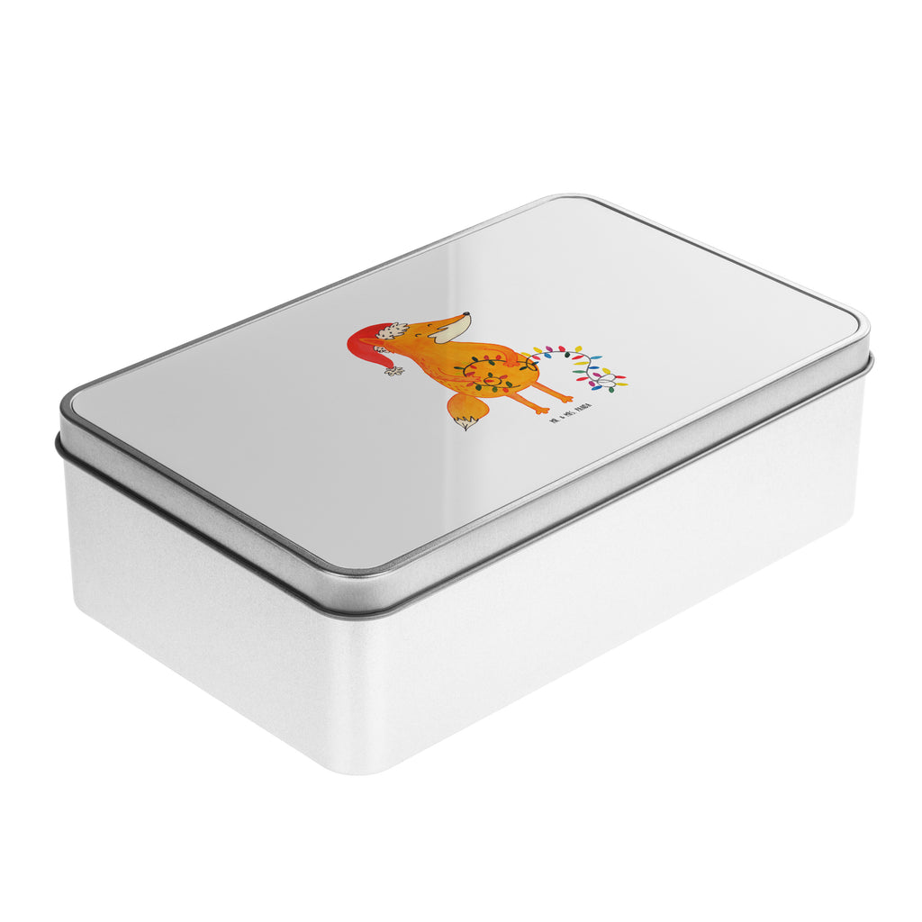 Metalldose rechteckig Fuchs Weihnachten Blechdose, Metalldose, Blechbox, Container, Keksdose, Vorratsdose, Vorratsbox, Döschen, Versperbox, Vesperdose, Aufbewahrungsdose, Aufbewahrungsbox, Aluminiumdose, Dose, Winter, Weihnachten, Weihnachtsdeko, Nikolaus, Advent, Heiligabend, Wintermotiv, Fuchs, Füchse, Spruch schön, Geschenk Weihnachten, Weihnachtsmann, Weihnachtszeit