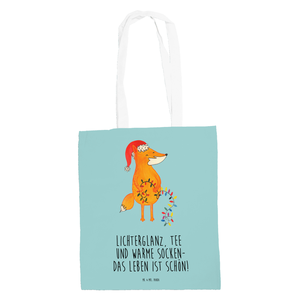 Tragetasche Fuchs Weihnachten Beuteltasche, Beutel, Einkaufstasche, Jutebeutel, Stoffbeutel, Winter, Weihnachten, Weihnachtsdeko, Nikolaus, Advent, Heiligabend, Wintermotiv, Fuchs, Füchse, Spruch schön, Geschenk Weihnachten, Weihnachtsmann, Weihnachtszeit