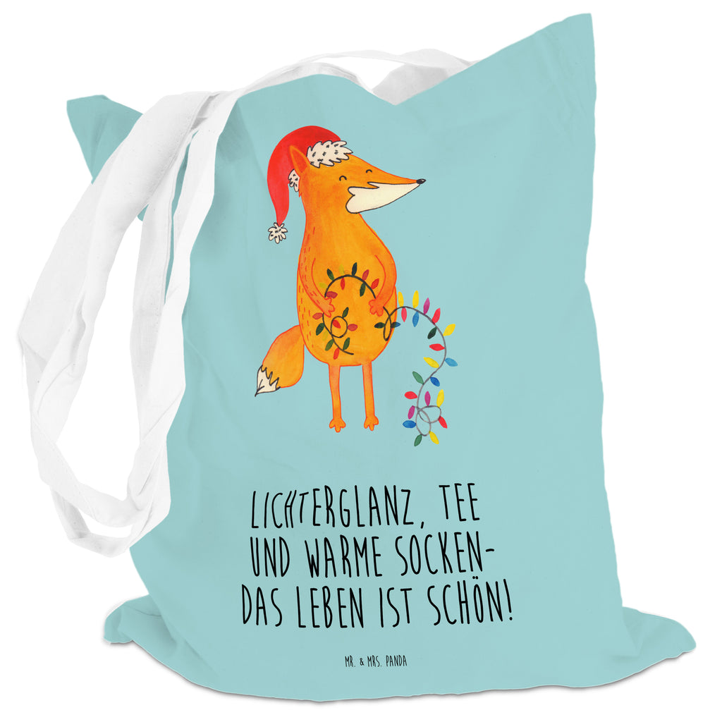 Tragetasche Fuchs Weihnachten Beuteltasche, Beutel, Einkaufstasche, Jutebeutel, Stoffbeutel, Winter, Weihnachten, Weihnachtsdeko, Nikolaus, Advent, Heiligabend, Wintermotiv, Fuchs, Füchse, Spruch schön, Geschenk Weihnachten, Weihnachtsmann, Weihnachtszeit