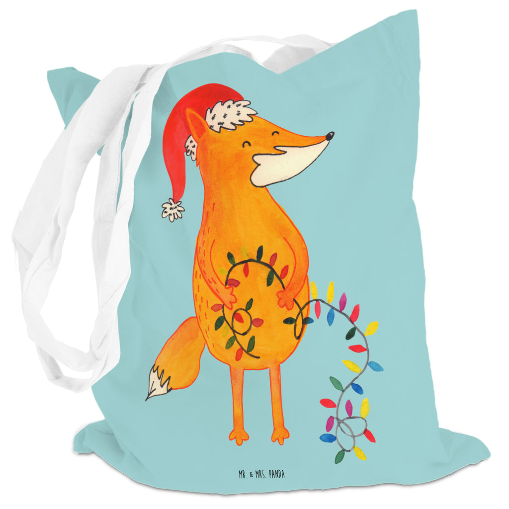 Tragetasche Fuchs Weihnachten Beuteltasche, Beutel, Einkaufstasche, Jutebeutel, Stoffbeutel, Winter, Weihnachten, Weihnachtsdeko, Nikolaus, Advent, Heiligabend, Wintermotiv, Fuchs, Füchse, Spruch schön, Geschenk Weihnachten, Weihnachtsmann, Weihnachtszeit