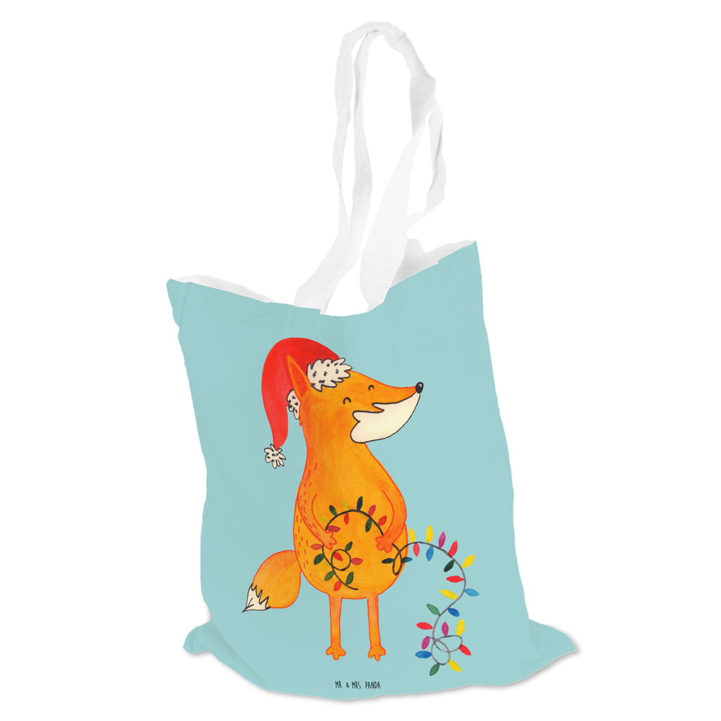 Tragetasche Fuchs Weihnachten Beuteltasche, Beutel, Einkaufstasche, Jutebeutel, Stoffbeutel, Winter, Weihnachten, Weihnachtsdeko, Nikolaus, Advent, Heiligabend, Wintermotiv, Fuchs, Füchse, Spruch schön, Geschenk Weihnachten, Weihnachtsmann, Weihnachtszeit