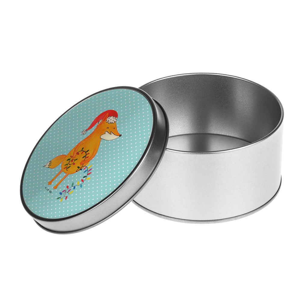 Blechdose rund Fuchs Weihnachten Metalldose, Keksdose, Dose, Vorratsdose, Geschenkbox, Winter, Weihnachten, Weihnachtsdeko, Nikolaus, Advent, Heiligabend, Wintermotiv, Fuchs, Füchse, Spruch schön, Geschenk Weihnachten, Weihnachtsmann, Weihnachtszeit