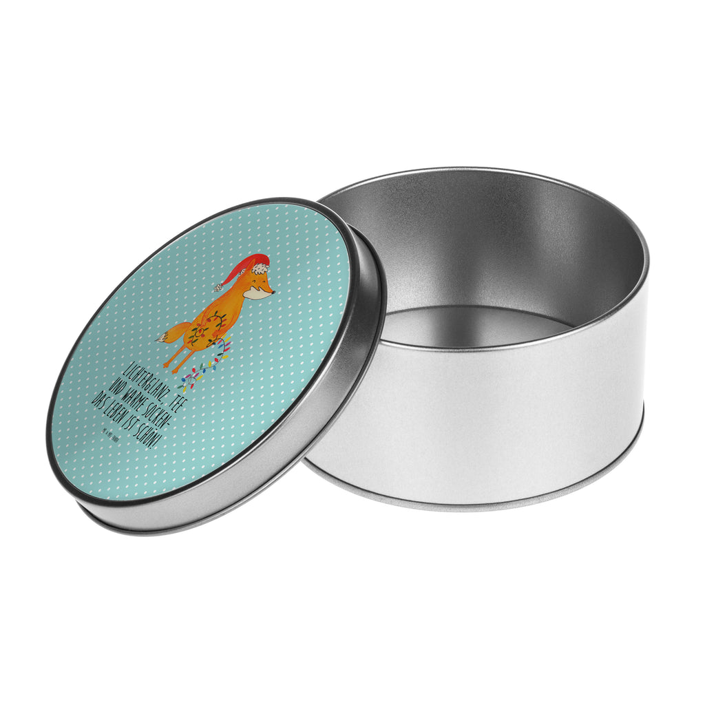 Blechdose rund Fuchs Weihnachten Metalldose, Keksdose, Dose, Vorratsdose, Geschenkbox, Winter, Weihnachten, Weihnachtsdeko, Nikolaus, Advent, Heiligabend, Wintermotiv, Fuchs, Füchse, Spruch schön, Geschenk Weihnachten, Weihnachtsmann, Weihnachtszeit