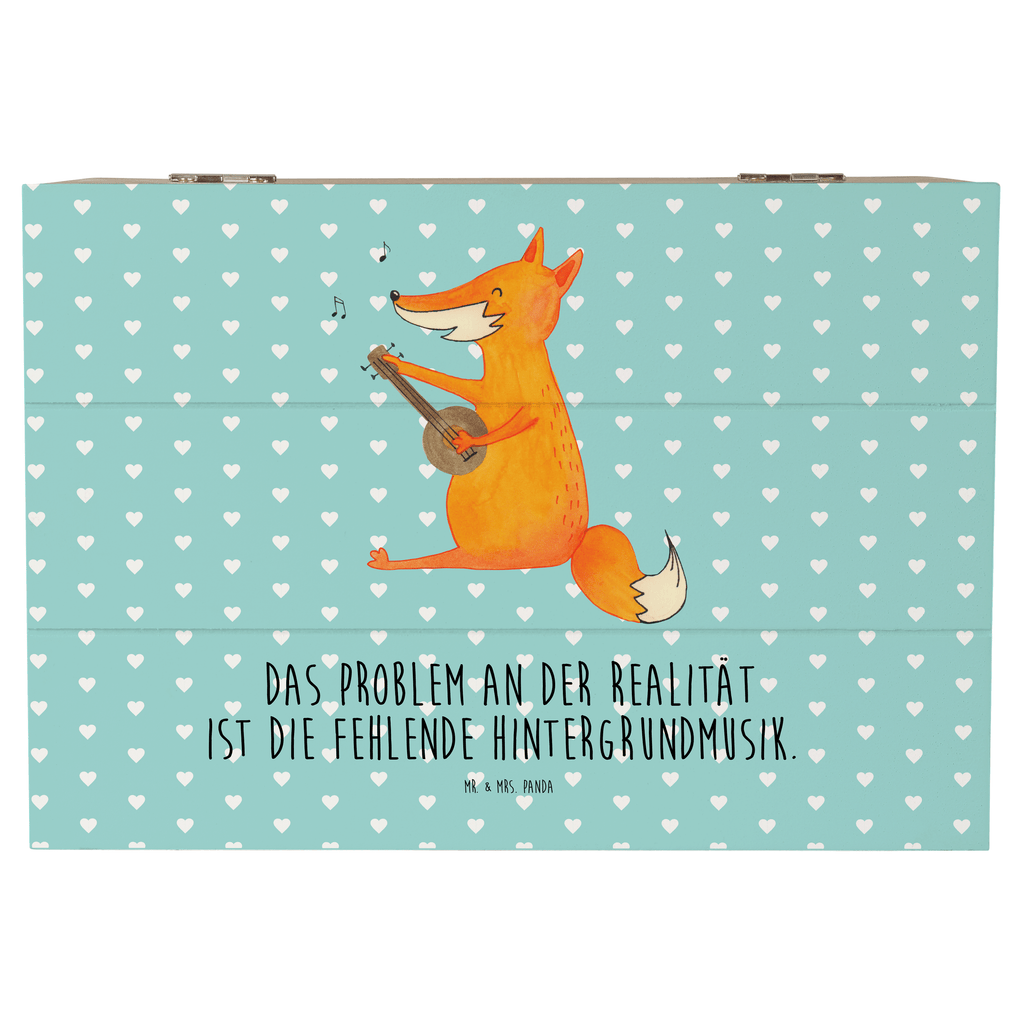 Holzkiste Fuchs Gitarre Holzkiste, Kiste, Schatzkiste, Truhe, Schatulle, XXL, Erinnerungsbox, Erinnerungskiste, Dekokiste, Aufbewahrungsbox, Fuchs, Füchse, Geschenk Musiker, Musik Spruch, Musikerin, Sänger, Sängerin, Gitarre