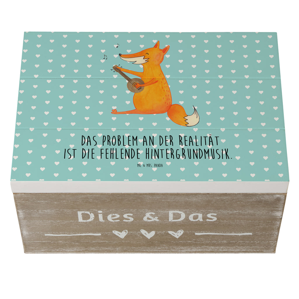 Holzkiste Fuchs Gitarre Holzkiste, Kiste, Schatzkiste, Truhe, Schatulle, XXL, Erinnerungsbox, Erinnerungskiste, Dekokiste, Aufbewahrungsbox, Fuchs, Füchse, Geschenk Musiker, Musik Spruch, Musikerin, Sänger, Sängerin, Gitarre
