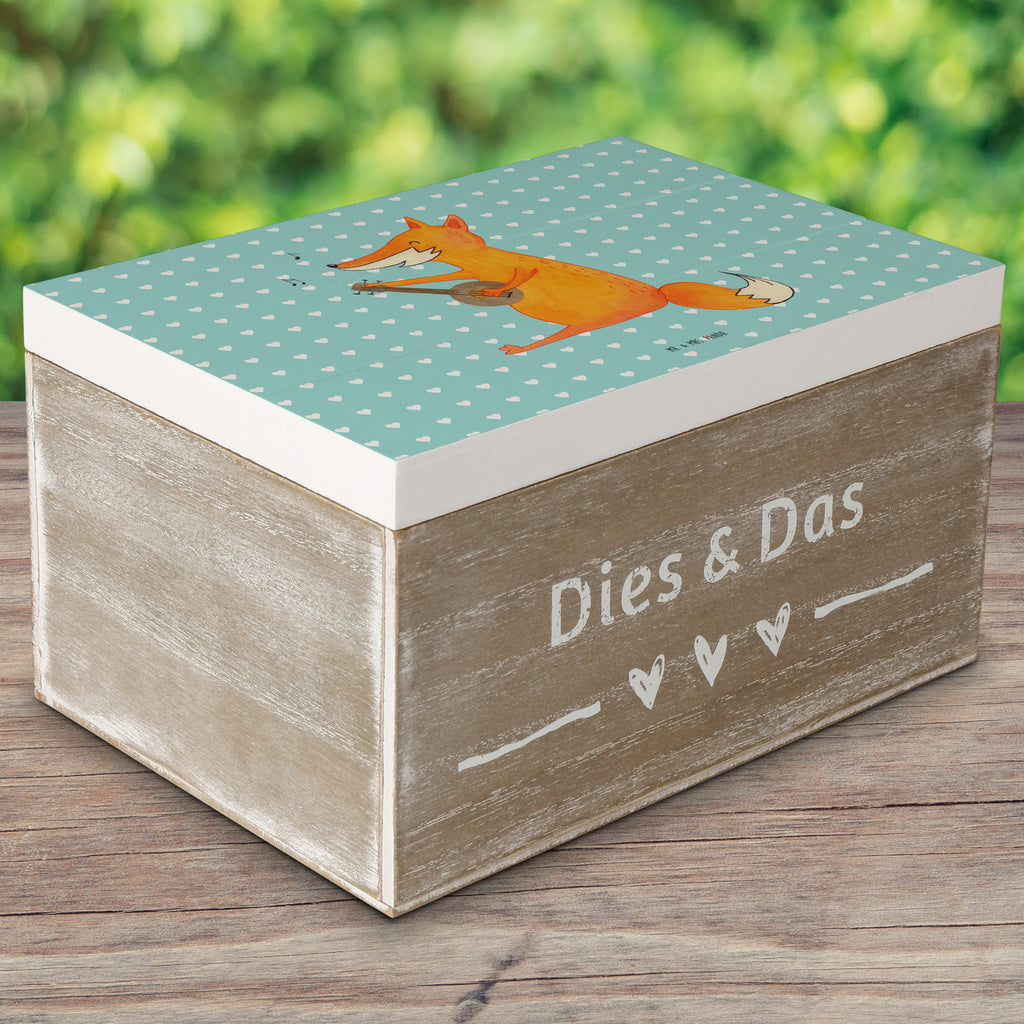 Holzkiste Fuchs Gitarre Holzkiste, Kiste, Schatzkiste, Truhe, Schatulle, XXL, Erinnerungsbox, Erinnerungskiste, Dekokiste, Aufbewahrungsbox, Fuchs, Füchse, Geschenk Musiker, Musik Spruch, Musikerin, Sänger, Sängerin, Gitarre
