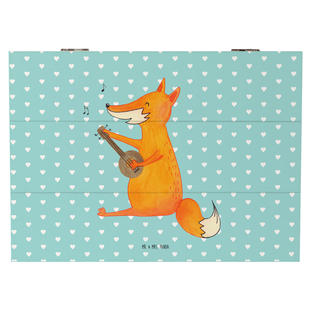 Holzkiste Fuchs Gitarre Holzkiste, Kiste, Schatzkiste, Truhe, Schatulle, XXL, Erinnerungsbox, Erinnerungskiste, Dekokiste, Aufbewahrungsbox, Fuchs, Füchse, Geschenk Musiker, Musik Spruch, Musikerin, Sänger, Sängerin, Gitarre