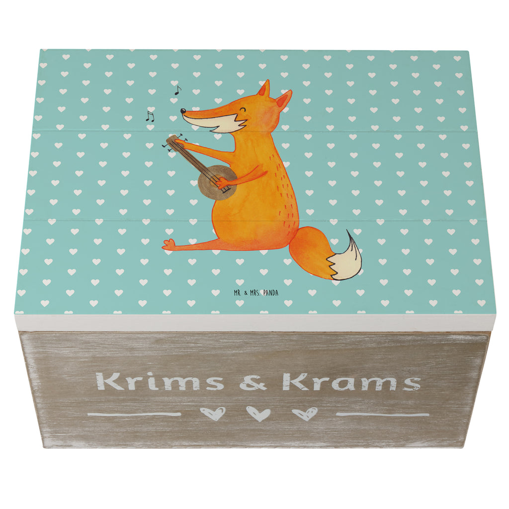 Holzkiste Fuchs Gitarre Holzkiste, Kiste, Schatzkiste, Truhe, Schatulle, XXL, Erinnerungsbox, Erinnerungskiste, Dekokiste, Aufbewahrungsbox, Fuchs, Füchse, Geschenk Musiker, Musik Spruch, Musikerin, Sänger, Sängerin, Gitarre