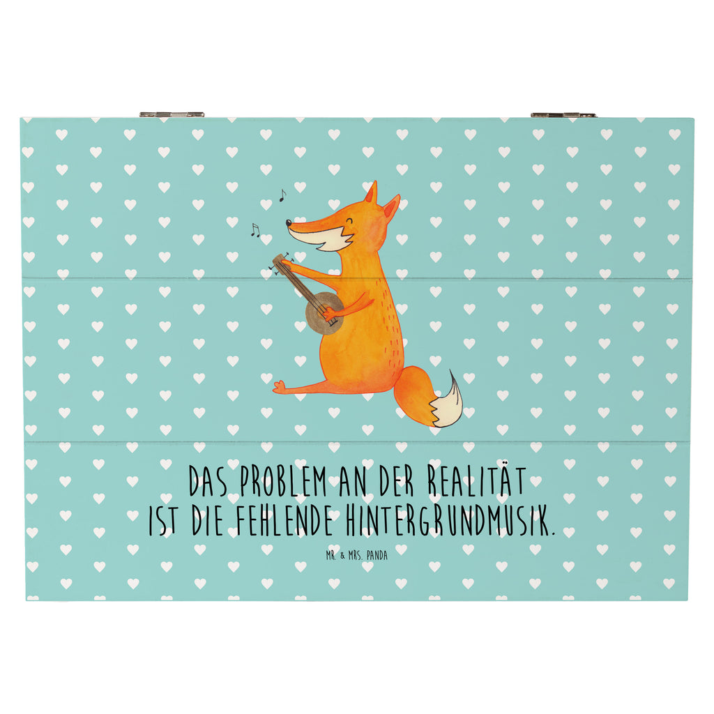 Holzkiste Fuchs Gitarre Holzkiste, Kiste, Schatzkiste, Truhe, Schatulle, XXL, Erinnerungsbox, Erinnerungskiste, Dekokiste, Aufbewahrungsbox, Fuchs, Füchse, Geschenk Musiker, Musik Spruch, Musikerin, Sänger, Sängerin, Gitarre