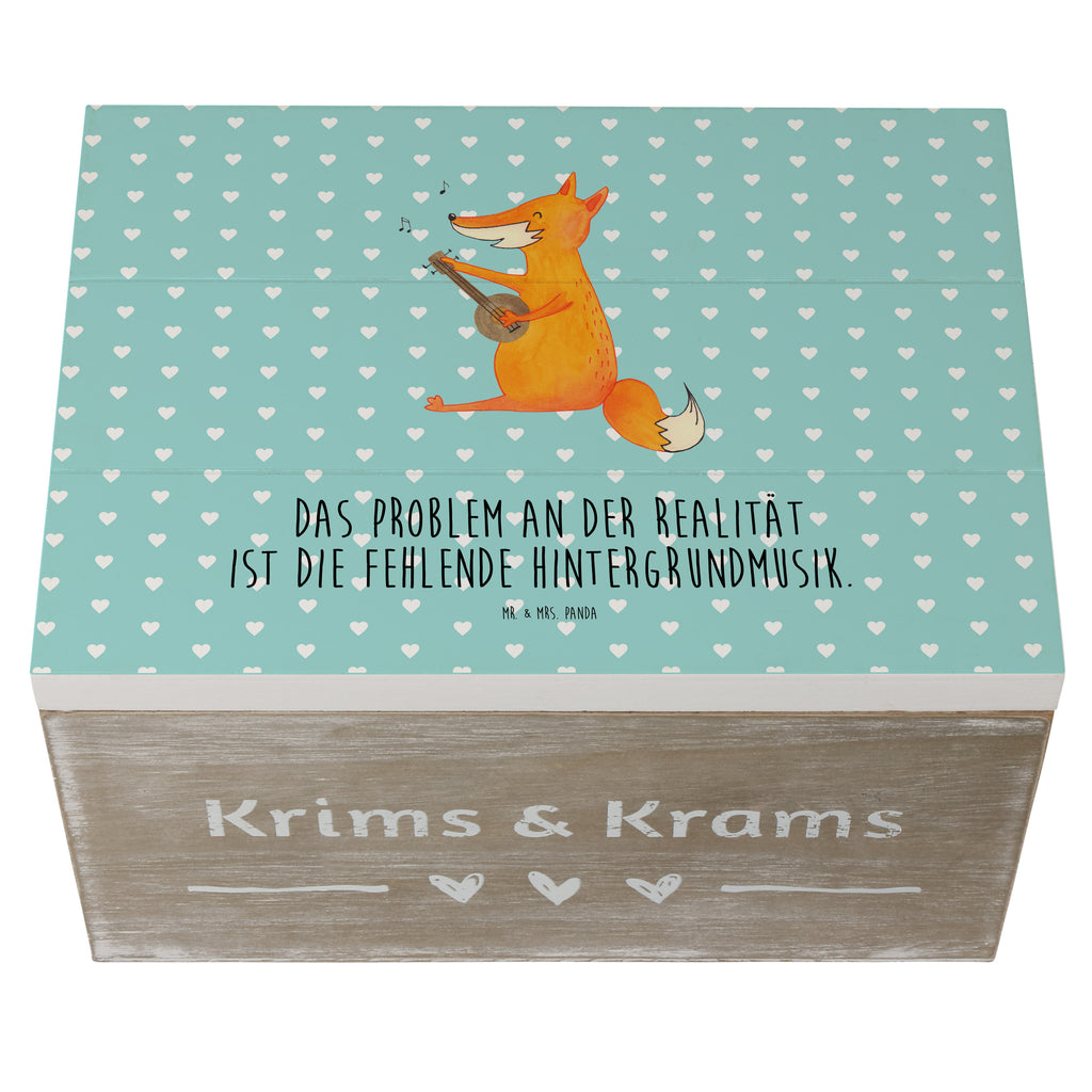 Holzkiste Fuchs Gitarre Holzkiste, Kiste, Schatzkiste, Truhe, Schatulle, XXL, Erinnerungsbox, Erinnerungskiste, Dekokiste, Aufbewahrungsbox, Fuchs, Füchse, Geschenk Musiker, Musik Spruch, Musikerin, Sänger, Sängerin, Gitarre