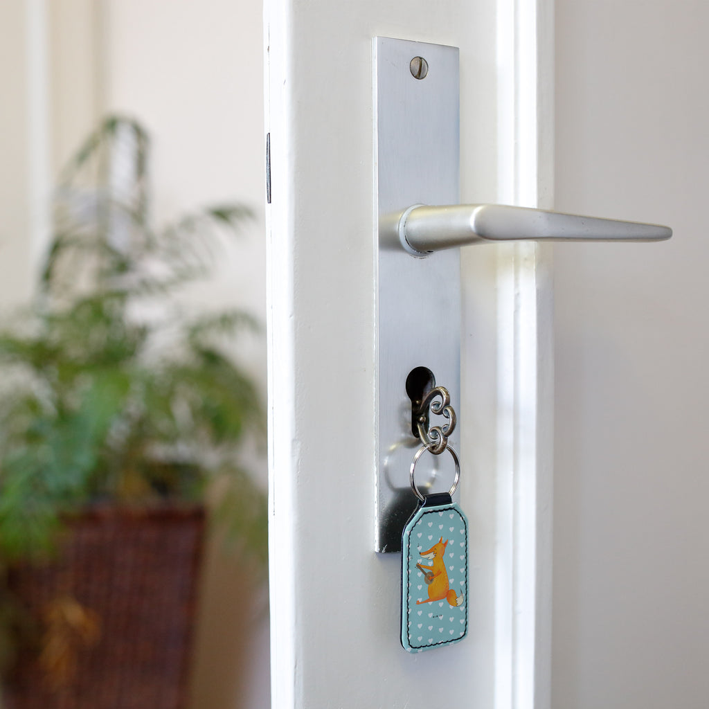 Rechteckig Schlüsselanhänger Fuchs Gitarre Schlüsselanhänger, Anhänger, Taschenanhänger, Glücksbringer, Schutzengel, Fuchs, Füchse, Geschenk Musiker, Musik Spruch, Musikerin, Sänger, Sängerin, Gitarre