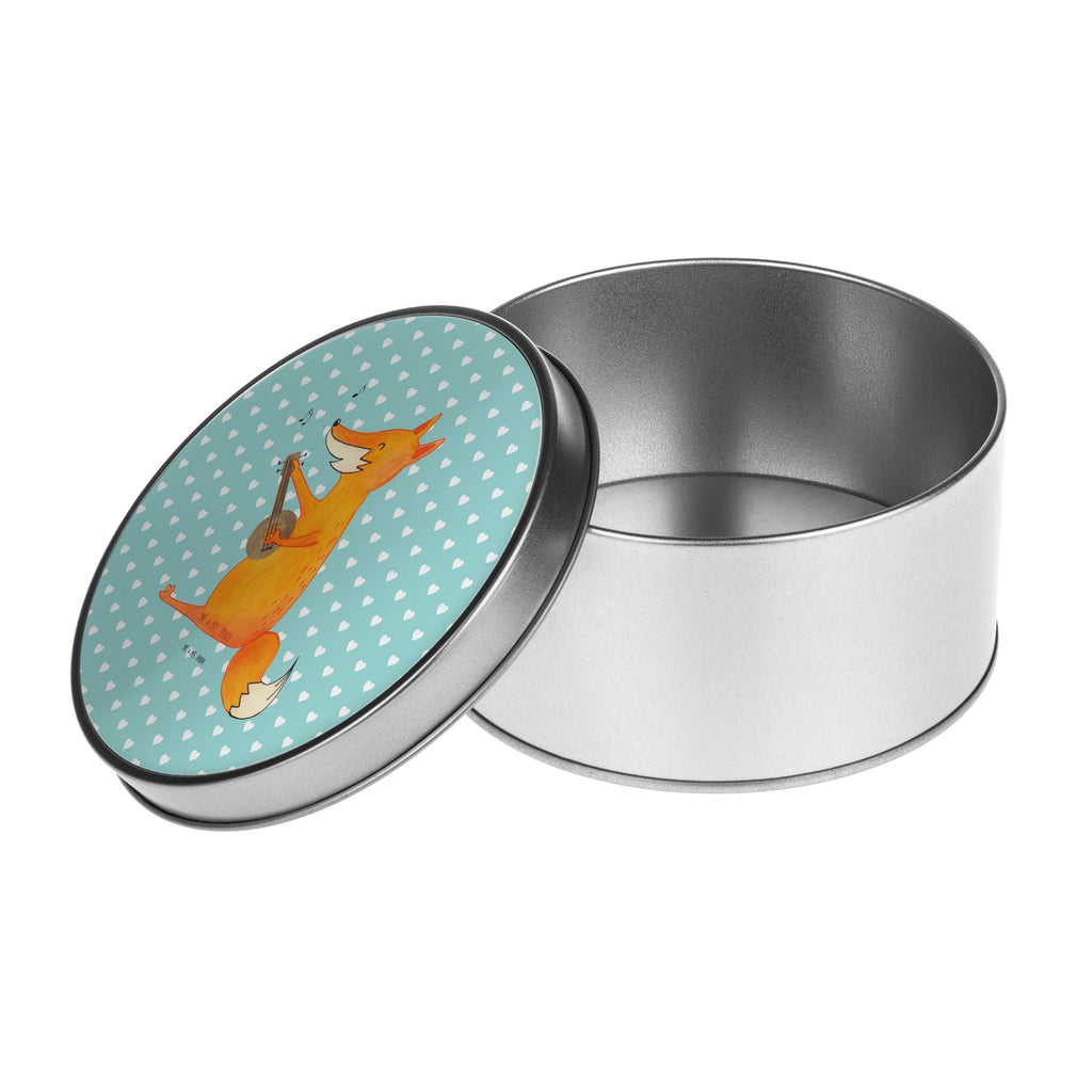 Blechdose rund Fuchs Gitarre Metalldose, Keksdose, Dose, Vorratsdose, Geschenkbox, Fuchs, Füchse, Geschenk Musiker, Musik Spruch, Musikerin, Sänger, Sängerin, Gitarre