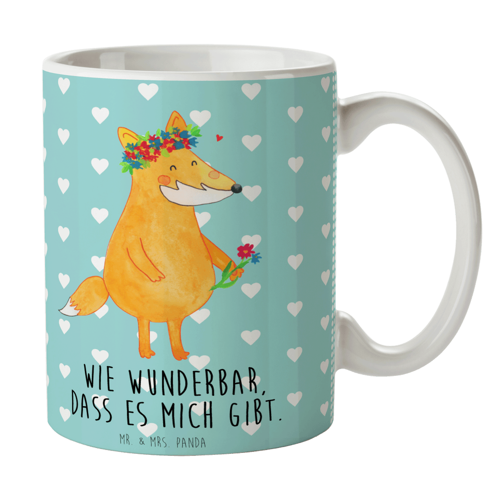 Tasse Fuchs Blumenliebe Fuchs, Füchse, Fox, Liebe, Freundin, Fuchsmädchen, Blumenmädchen, Freundinnen, Liebesbeweis, Blume, Blumen, Motivation, Freude, ich, mich, Selbstliebe, Freude Becher, Kaffeetasse, Kaffeebecher, Tee, Frühstück, Büro  Fuchs
