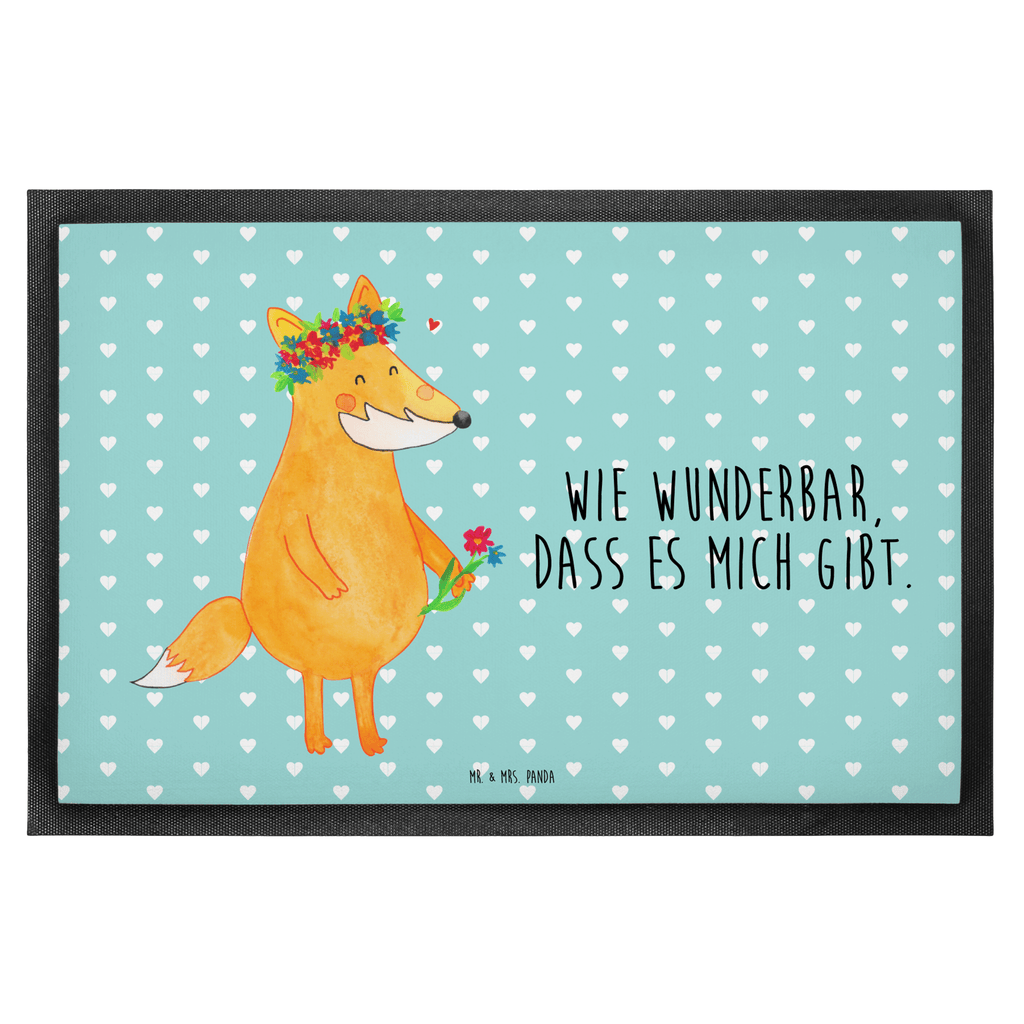 Fußmatte Fuchs Blumenliebe Fuchs, Füchse, Fox, Liebe, Freundin, Fuchsmädchen, Blumenmädchen, Freundinnen, Liebesbeweis, Blume, Blumen, Motivation, Freude, ich, mich, Selbstliebe, Freude Türvorleger, Schmutzmatte, Fußabtreter, Matte, Schmutzfänger, Fußabstreifer, Schmutzfangmatte, Türmatte, Motivfußmatte,  Haustürmatte, Vorleger  Fuchs
