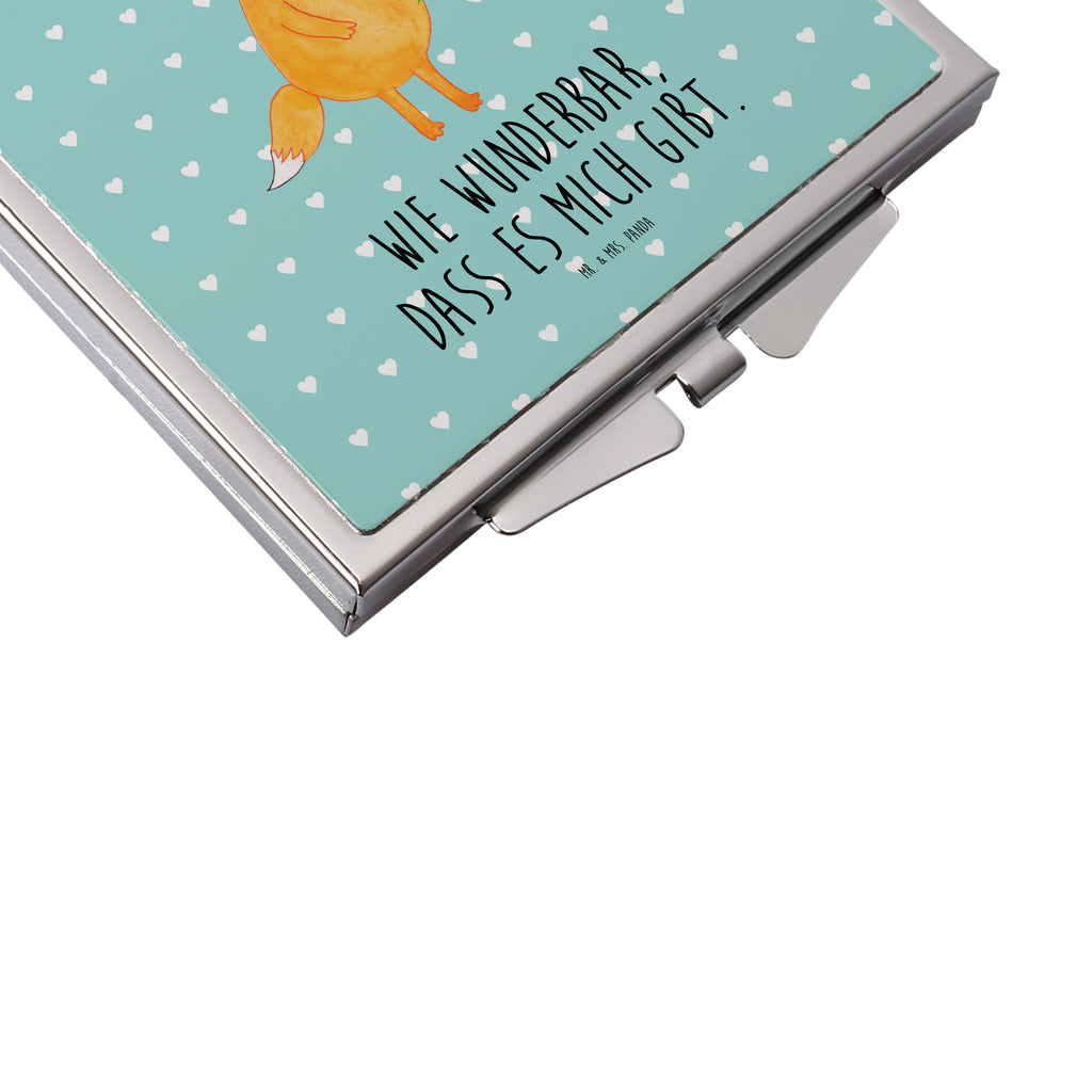 Handtaschenspiegel quadratisch Fuchs Blumenliebe Spiegel, Handtasche, Quadrat, silber, schminken, Schminkspiegel, Fuchs, Füchse, Fox, Liebe, Freundin, Fuchsmädchen, Blumenmädchen, Freundinnen, Liebesbeweis, Blume, Blumen, Motivation, Freude, ich, mich, Selbstliebe