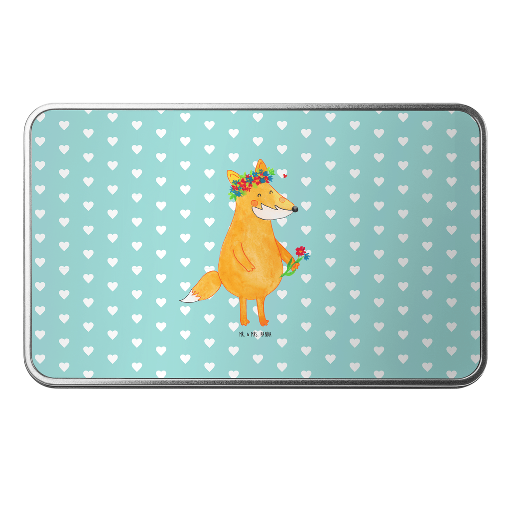 Metalldose rechteckig Fuchs Blumenliebe Blechdose, Metalldose, Blechbox, Container, Keksdose, Vorratsdose, Vorratsbox, Döschen, Versperbox, Vesperdose, Aufbewahrungsdose, Aufbewahrungsbox, Aluminiumdose, Dose, Fuchs, Füchse, Fox, Liebe, Freundin, Fuchsmädchen, Blumenmädchen, Freundinnen, Liebesbeweis, Blume, Blumen, Motivation, Freude, ich, mich, Selbstliebe