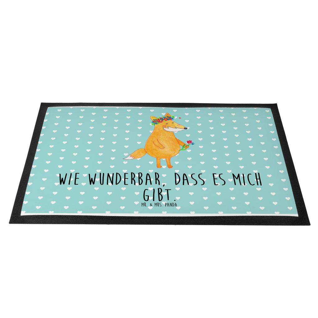 Fußmatte Fuchs Blumenliebe Fuchs, Füchse, Fox, Liebe, Freundin, Fuchsmädchen, Blumenmädchen, Freundinnen, Liebesbeweis, Blume, Blumen, Motivation, Freude, ich, mich, Selbstliebe, Freude Türvorleger, Schmutzmatte, Fußabtreter, Matte, Schmutzfänger, Fußabstreifer, Schmutzfangmatte, Türmatte, Motivfußmatte,  Haustürmatte, Vorleger  Fuchs