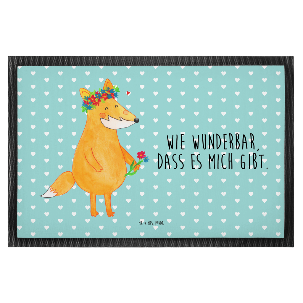 Fußmatte Fuchs Blumenliebe Fuchs, Füchse, Fox, Liebe, Freundin, Fuchsmädchen, Blumenmädchen, Freundinnen, Liebesbeweis, Blume, Blumen, Motivation, Freude, ich, mich, Selbstliebe, Freude Türvorleger, Schmutzmatte, Fußabtreter, Matte, Schmutzfänger, Fußabstreifer, Schmutzfangmatte, Türmatte, Motivfußmatte,  Haustürmatte, Vorleger  Fuchs