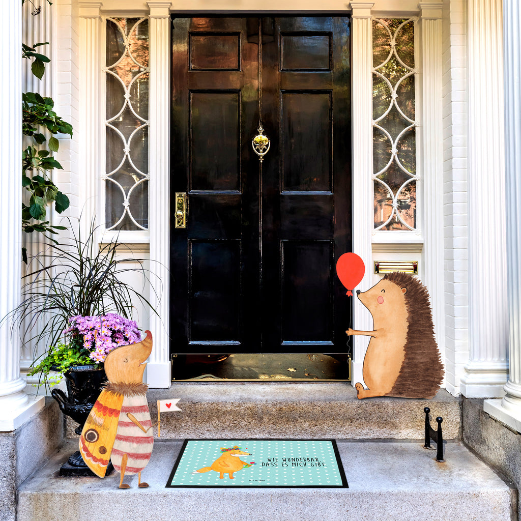 Fußmatte Fuchs Blumenliebe Fuchs, Füchse, Fox, Liebe, Freundin, Fuchsmädchen, Blumenmädchen, Freundinnen, Liebesbeweis, Blume, Blumen, Motivation, Freude, ich, mich, Selbstliebe, Freude Türvorleger, Schmutzmatte, Fußabtreter, Matte, Schmutzfänger, Fußabstreifer, Schmutzfangmatte, Türmatte, Motivfußmatte,  Haustürmatte, Vorleger  Fuchs