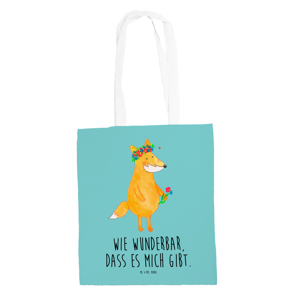 Tragetasche Fuchs Blumenliebe Beuteltasche, Beutel, Einkaufstasche, Jutebeutel, Stoffbeutel, Fuchs, Füchse, Fox, Liebe, Freundin, Fuchsmädchen, Blumenmädchen, Freundinnen, Liebesbeweis, Blume, Blumen, Motivation, Freude, ich, mich, Selbstliebe