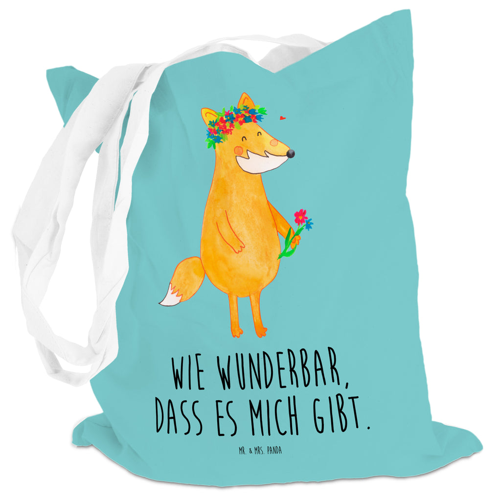 Tragetasche Fuchs Blumenliebe Beuteltasche, Beutel, Einkaufstasche, Jutebeutel, Stoffbeutel, Fuchs, Füchse, Fox, Liebe, Freundin, Fuchsmädchen, Blumenmädchen, Freundinnen, Liebesbeweis, Blume, Blumen, Motivation, Freude, ich, mich, Selbstliebe