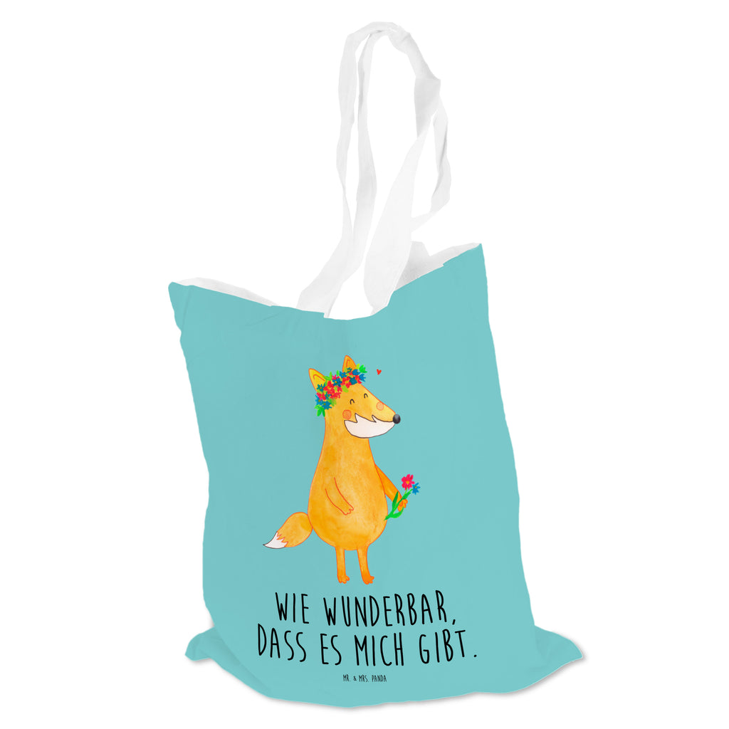 Tragetasche Fuchs Blumenliebe Beuteltasche, Beutel, Einkaufstasche, Jutebeutel, Stoffbeutel, Fuchs, Füchse, Fox, Liebe, Freundin, Fuchsmädchen, Blumenmädchen, Freundinnen, Liebesbeweis, Blume, Blumen, Motivation, Freude, ich, mich, Selbstliebe