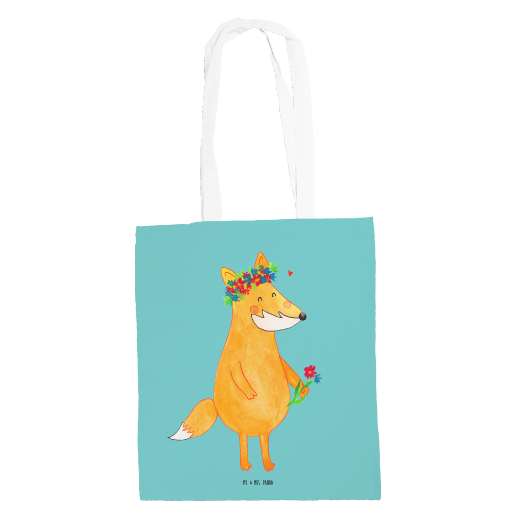 Tragetasche Fuchs Blumenliebe Beuteltasche, Beutel, Einkaufstasche, Jutebeutel, Stoffbeutel, Fuchs, Füchse, Fox, Liebe, Freundin, Fuchsmädchen, Blumenmädchen, Freundinnen, Liebesbeweis, Blume, Blumen, Motivation, Freude, ich, mich, Selbstliebe