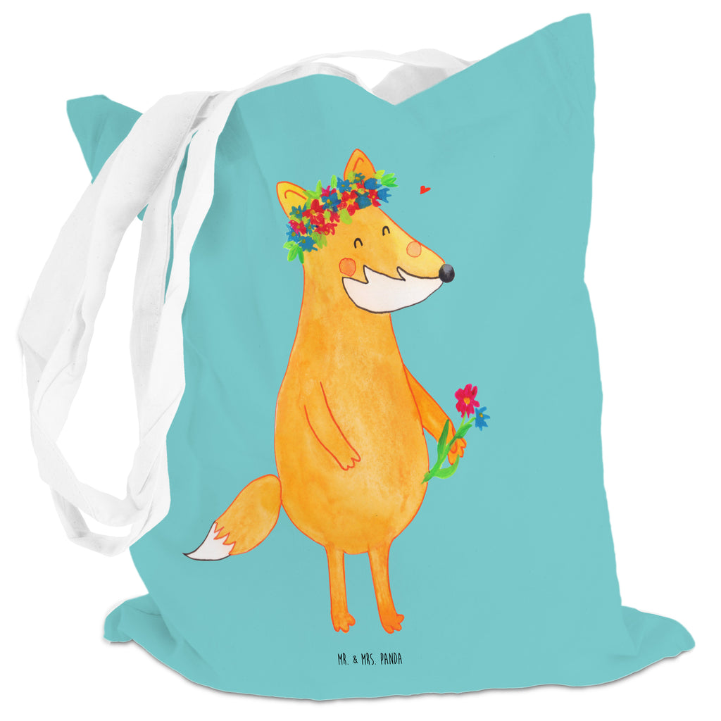 Tragetasche Fuchs Blumenliebe Beuteltasche, Beutel, Einkaufstasche, Jutebeutel, Stoffbeutel, Fuchs, Füchse, Fox, Liebe, Freundin, Fuchsmädchen, Blumenmädchen, Freundinnen, Liebesbeweis, Blume, Blumen, Motivation, Freude, ich, mich, Selbstliebe