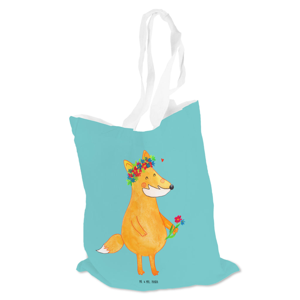 Tragetasche Fuchs Blumenliebe Beuteltasche, Beutel, Einkaufstasche, Jutebeutel, Stoffbeutel, Fuchs, Füchse, Fox, Liebe, Freundin, Fuchsmädchen, Blumenmädchen, Freundinnen, Liebesbeweis, Blume, Blumen, Motivation, Freude, ich, mich, Selbstliebe