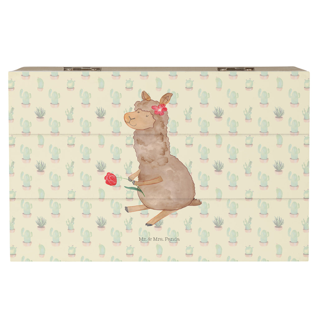 Holzkiste Alpaka Blume Holzkiste, Kiste, Schatzkiste, Truhe, Schatulle, XXL, Erinnerungsbox, Erinnerungskiste, Dekokiste, Aufbewahrungsbox, Alpaka, Lama, Blume, Lamas, Alpaka Zitat, Alpaka Spruch, Alpaka Dekor, Alpaka Geschenk, Alpaka Dekoration, Alpaka Witz, Motiv Alpaka