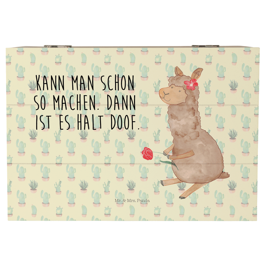 Holzkiste Alpaka Blume Holzkiste, Kiste, Schatzkiste, Truhe, Schatulle, XXL, Erinnerungsbox, Erinnerungskiste, Dekokiste, Aufbewahrungsbox, Alpaka, Lama, Blume, Lamas, Alpaka Zitat, Alpaka Spruch, Alpaka Dekor, Alpaka Geschenk, Alpaka Dekoration, Alpaka Witz, Motiv Alpaka