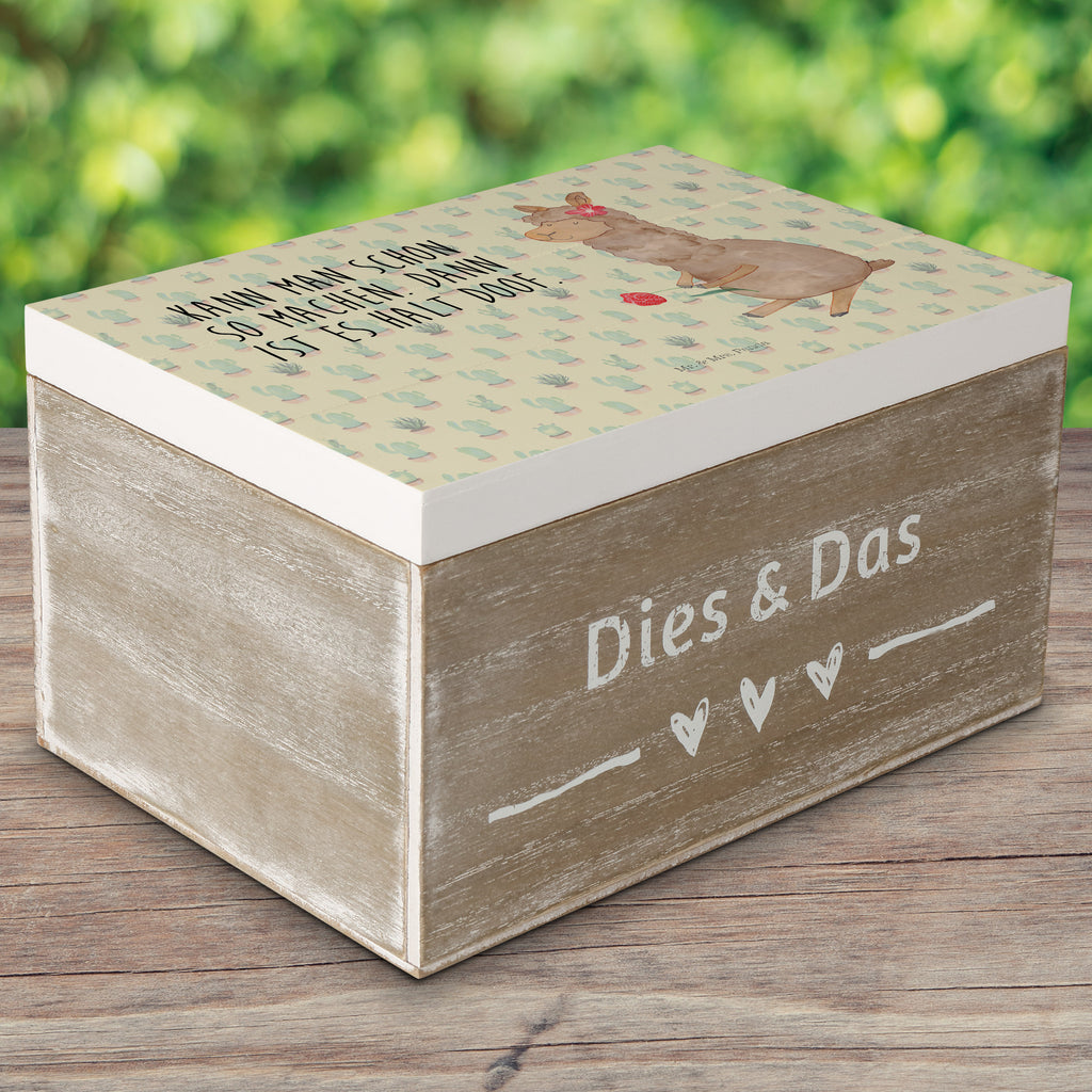 Holzkiste Alpaka Blume Holzkiste, Kiste, Schatzkiste, Truhe, Schatulle, XXL, Erinnerungsbox, Erinnerungskiste, Dekokiste, Aufbewahrungsbox, Alpaka, Lama, Blume, Lamas, Alpaka Zitat, Alpaka Spruch, Alpaka Dekor, Alpaka Geschenk, Alpaka Dekoration, Alpaka Witz, Motiv Alpaka