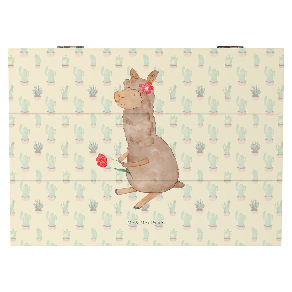 Holzkiste Alpaka Blume Holzkiste, Kiste, Schatzkiste, Truhe, Schatulle, XXL, Erinnerungsbox, Erinnerungskiste, Dekokiste, Aufbewahrungsbox, Alpaka, Lama, Blume, Lamas, Alpaka Zitat, Alpaka Spruch, Alpaka Dekor, Alpaka Geschenk, Alpaka Dekoration, Alpaka Witz, Motiv Alpaka