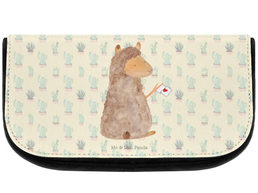 Kosmetiktasche Alpaka Fahne Kosmetikbeutel, Kulturtasche, Kulturbeutel, Schminktasche, Make-Up Tasche, Alpaka, Lama, Alpakas, Lamas, Liebe