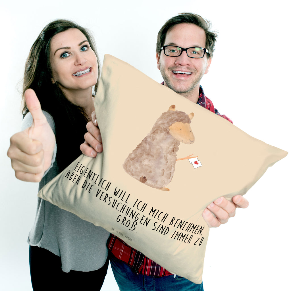 40x40 Kissen Alpaka Fahne Kissenhülle, Kopfkissen, Sofakissen, Dekokissen, Motivkissen, Alpaka, Lama, Alpakas, Lamas, Liebe