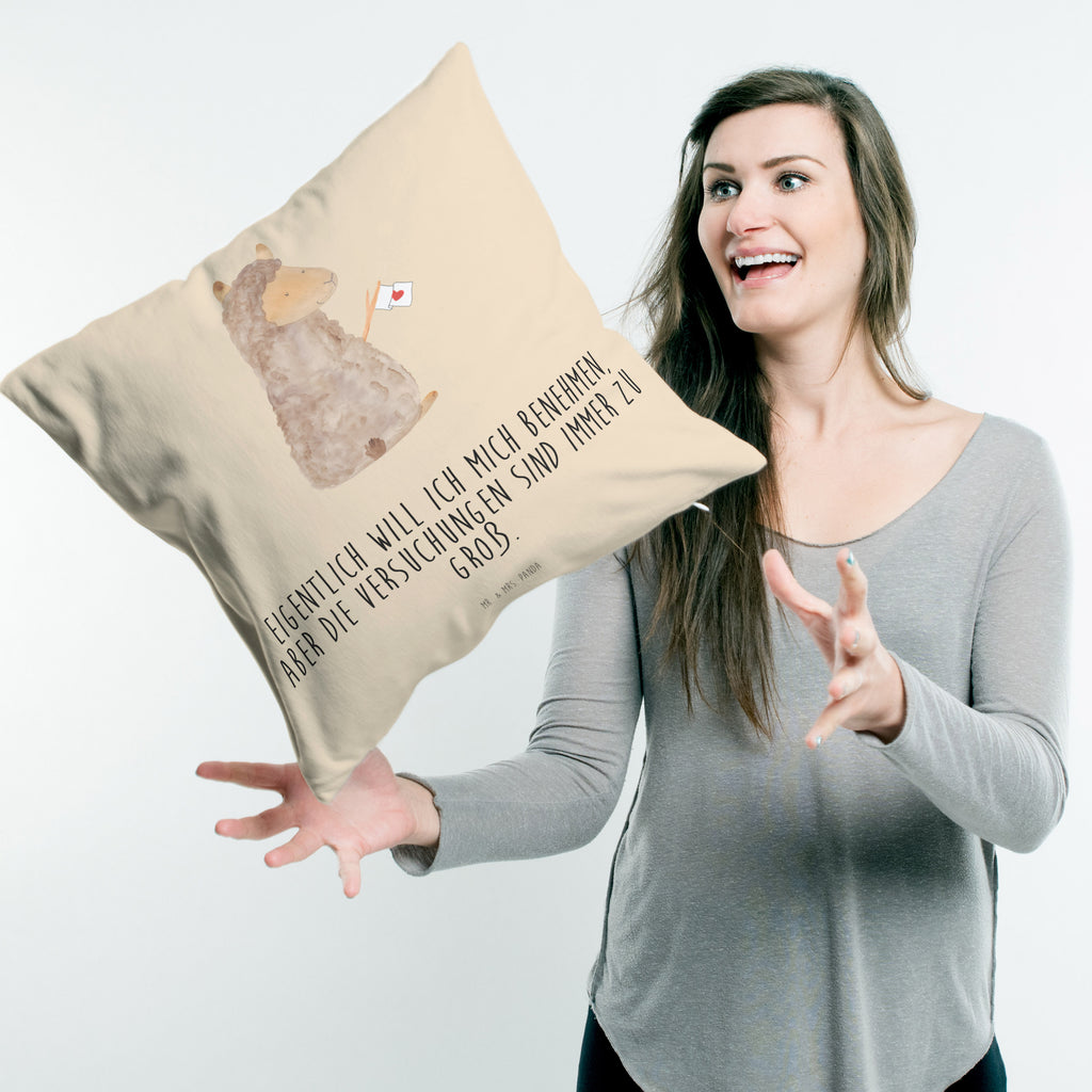 40x40 Kissen Alpaka Fahne Kissenhülle, Kopfkissen, Sofakissen, Dekokissen, Motivkissen, Alpaka, Lama, Alpakas, Lamas, Liebe