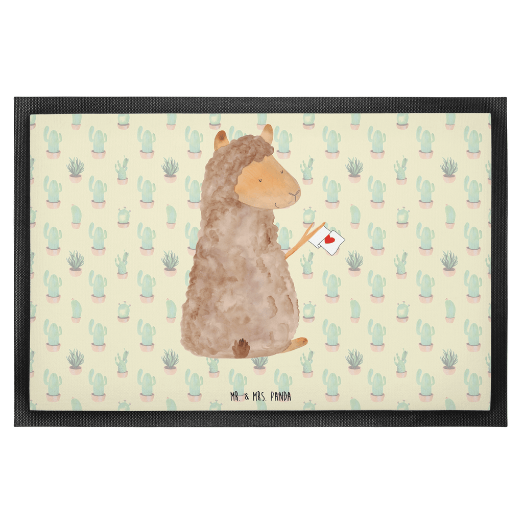 Fußmatte Alpaka Fahne Alpaka, Alpakas, Lama, Lamas, Liebe Türvorleger, Schmutzmatte, Fußabtreter, Matte, Schmutzfänger, Fußabstreifer, Schmutzfangmatte, Türmatte, Motivfußmatte,  Haustürmatte, Vorleger  Alpaka, Lama